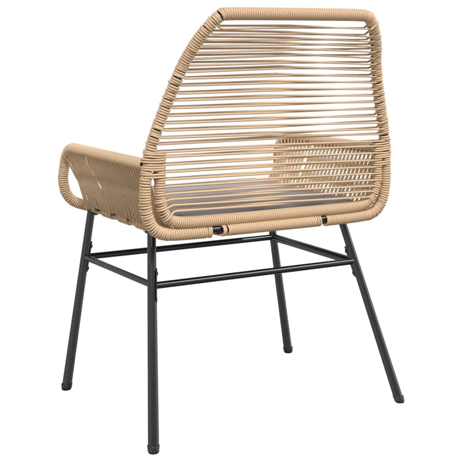 Chaises de jardin lot de 2 et coussins marron rotin - 7