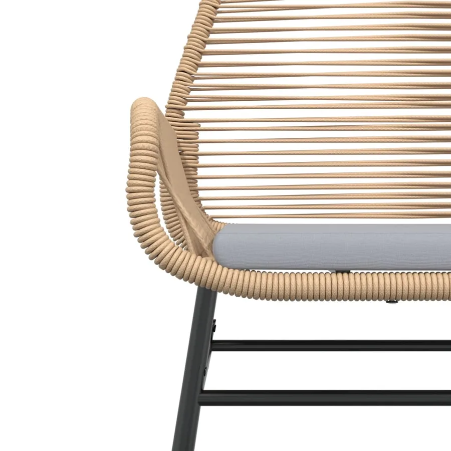 Chaises de jardin lot de 2 et coussins marron rotin - 8
