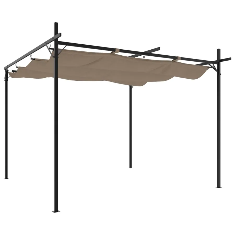 Pergola avec toit rétractable taupe 295x292x230 cm - 2