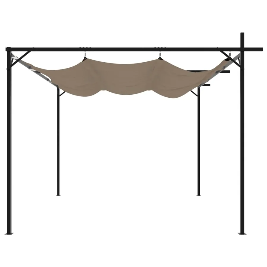 Pergola avec toit rétractable taupe 295x292x230 cm - 4