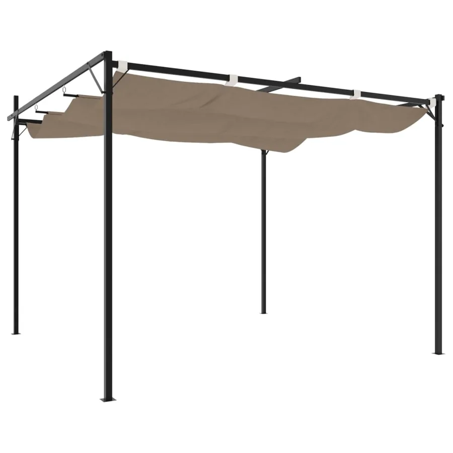Pergola avec toit rétractable taupe 295x292x230 cm - 5