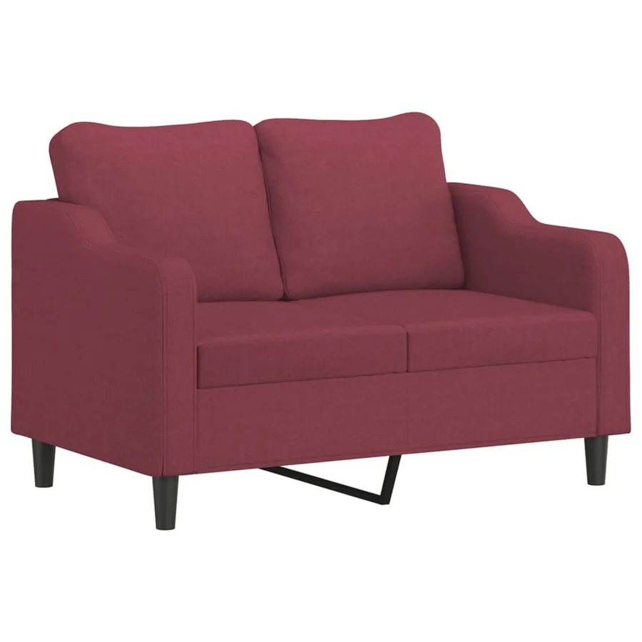 Ensemble de canapés 4 pcs avec coussins Rouge bordeaux Tissu - 4