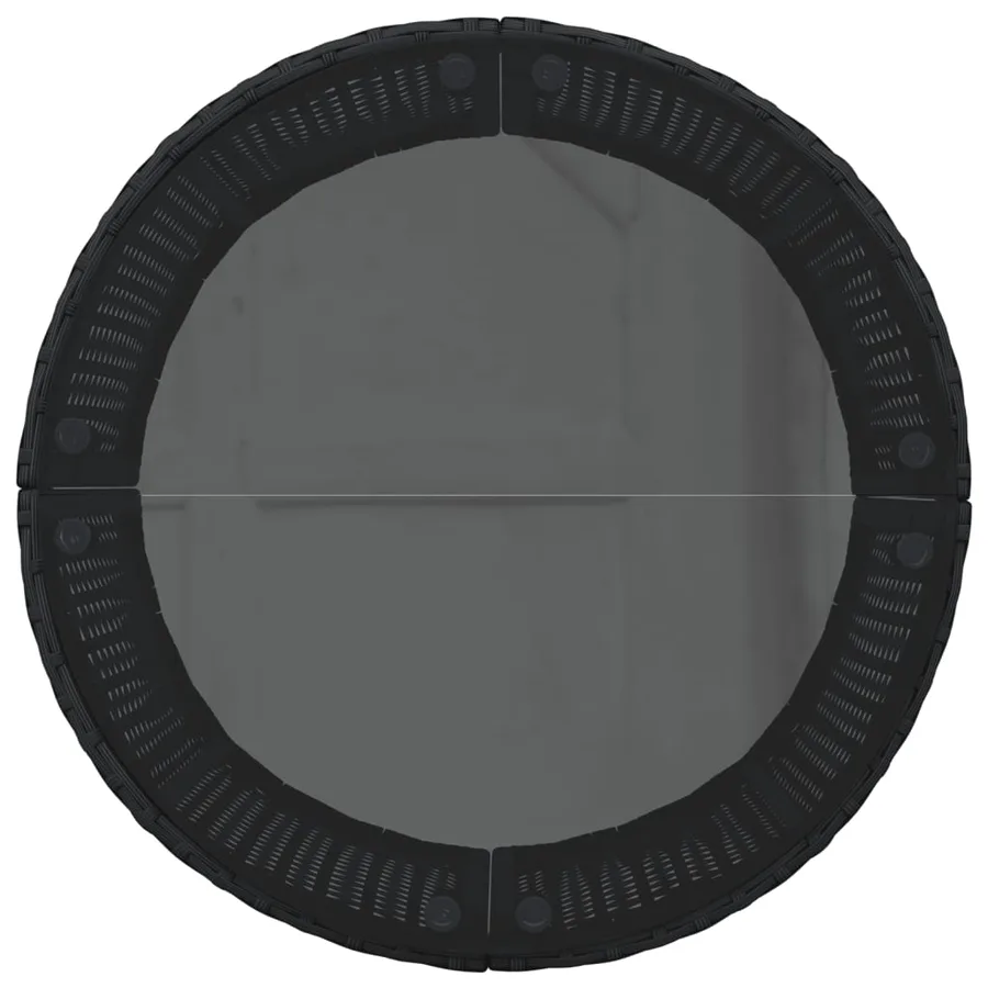 Canapé de jardin avec table coussins rond noir résine tressée - 8