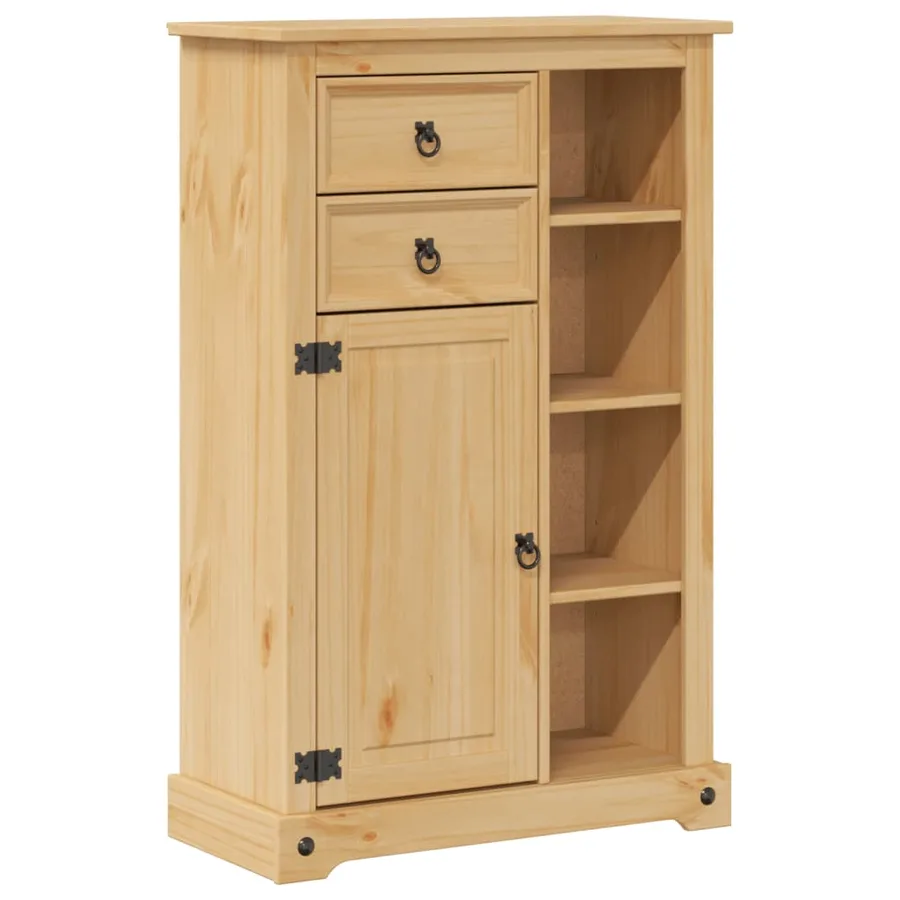 Armoire de salle de bain Corona 70x33x110 cm bois de pin massif - 2