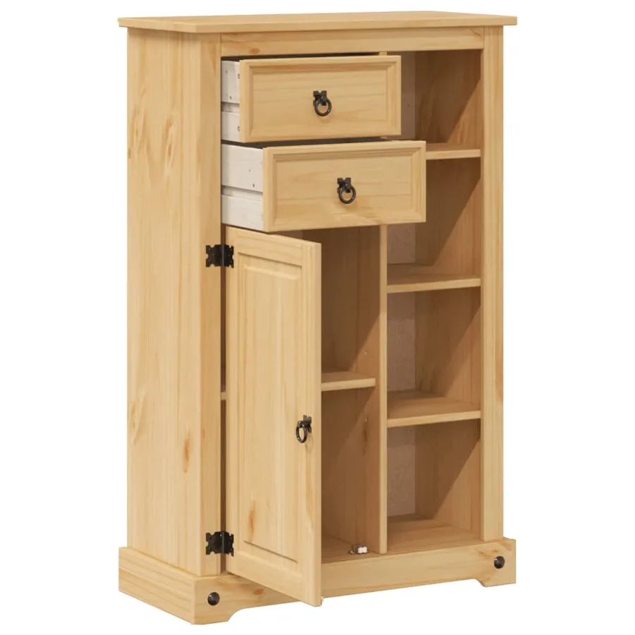 Armoire de salle de bain Corona 70x33x110 cm bois de pin massif - 4
