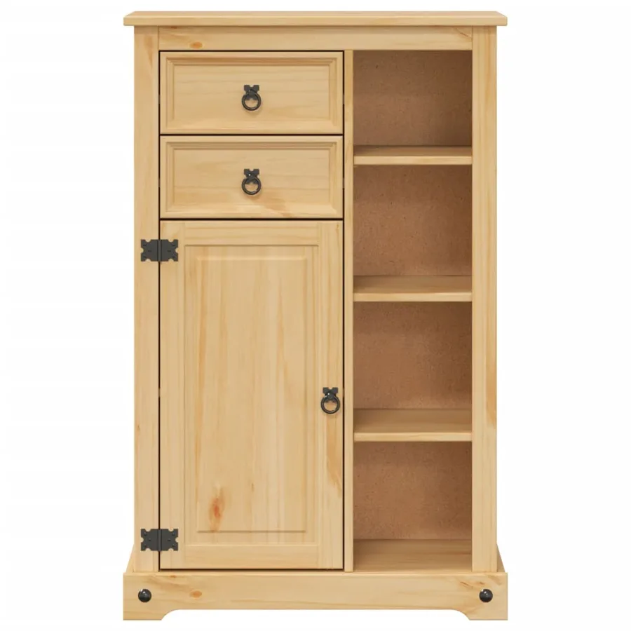 Armoire de salle de bain Corona 70x33x110 cm bois de pin massif - 5