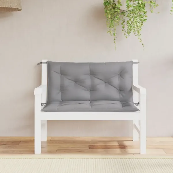 Coussins de banc jardin lot de 2 gris 100x50x7 cm tissu Oxford