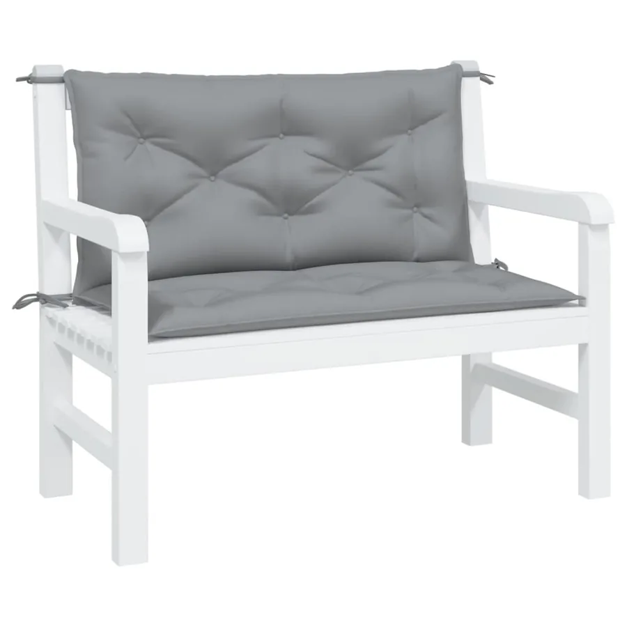 Coussins de banc jardin lot de 2 gris 100x50x7 cm tissu Oxford - 3