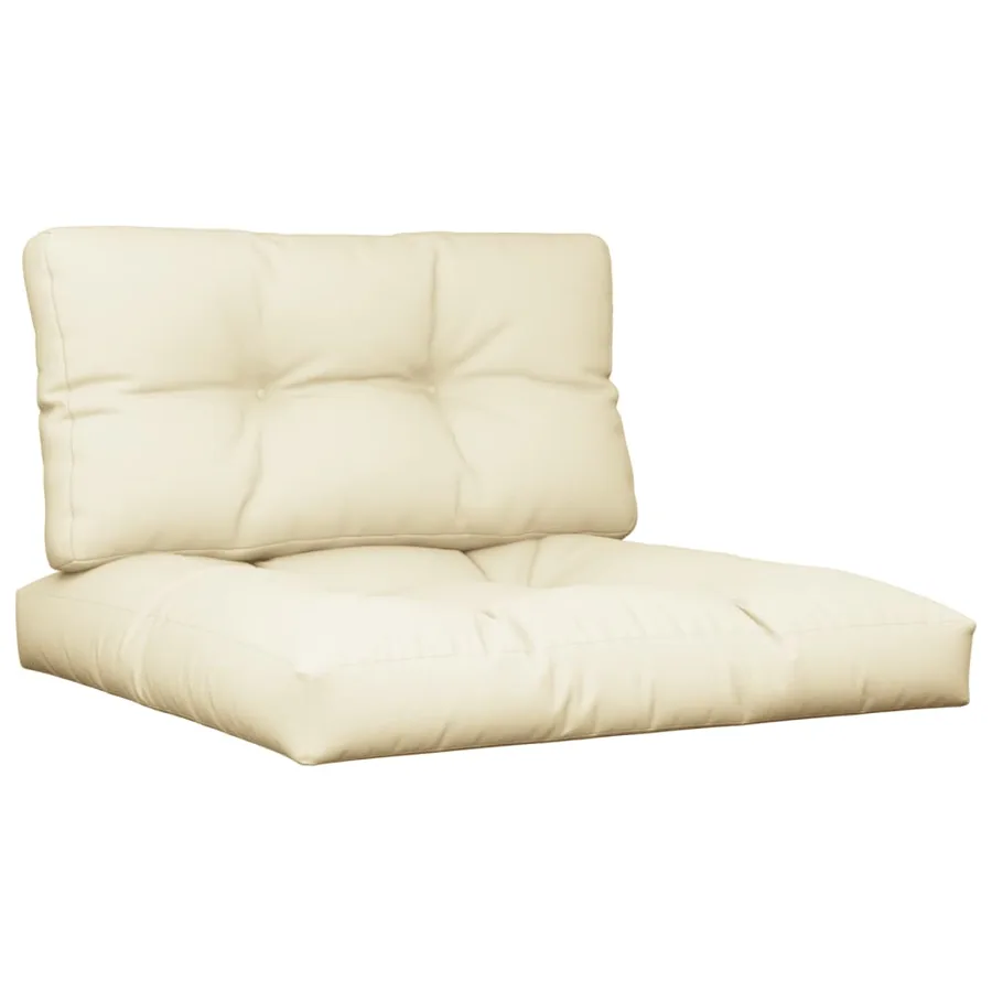 Coussins de palette lot de 2 crème tissu - 2