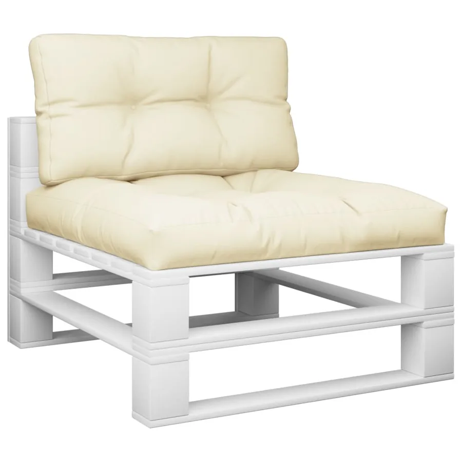 Coussins de palette lot de 2 crème tissu - 3