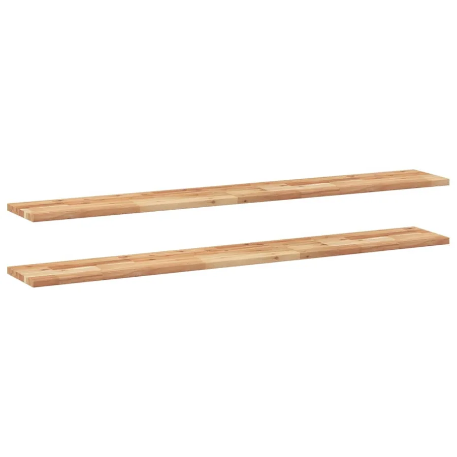 Étagères flottantes 2 pcs 140x20x2 cm acacia massif à l'huile - 2