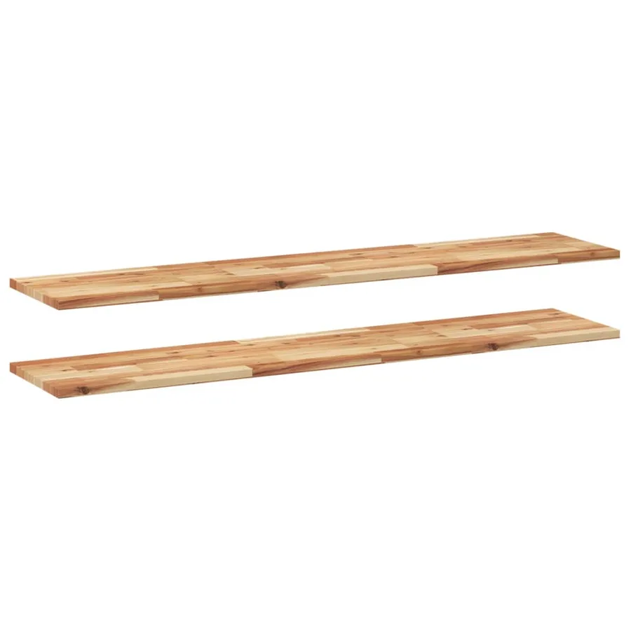Étagères flottantes 2 pcs 120x30x2 cm acacia massif à l'huile - 2