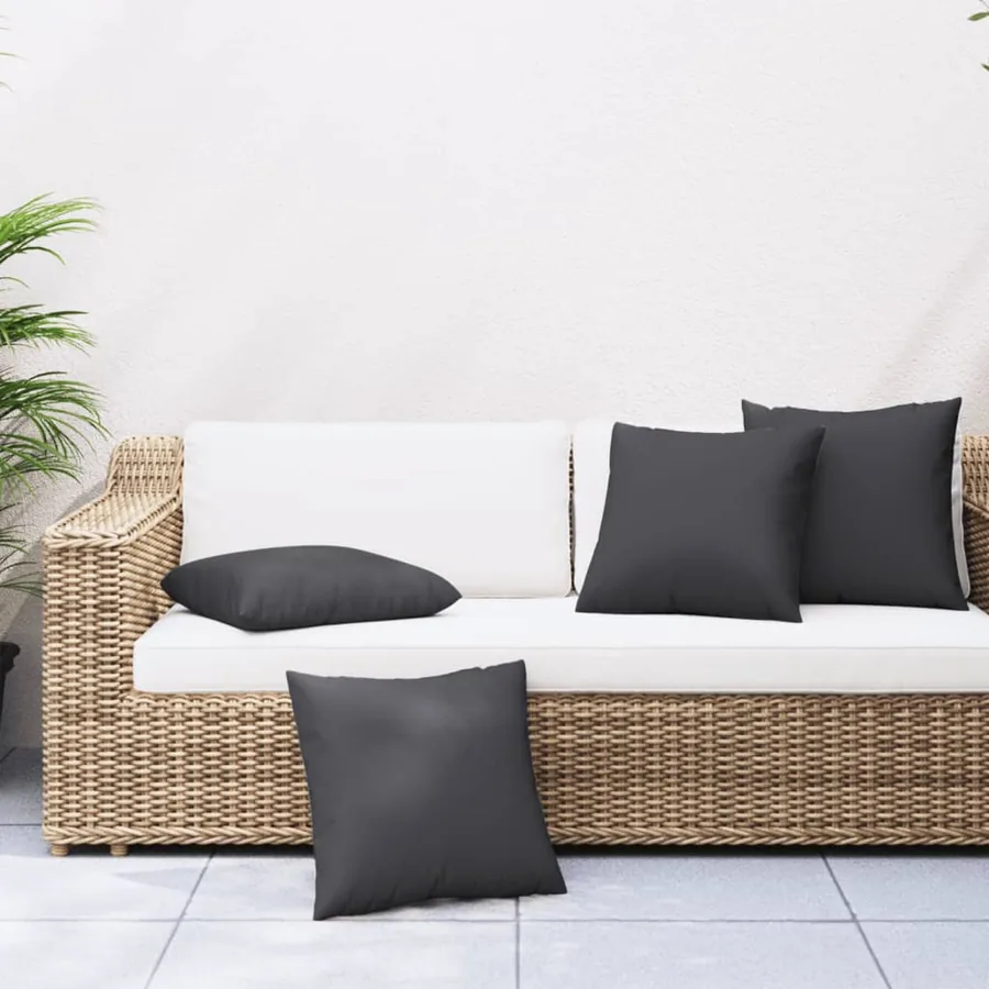 Coussins de canapé 4 pcs noir 60x60 cm tissu