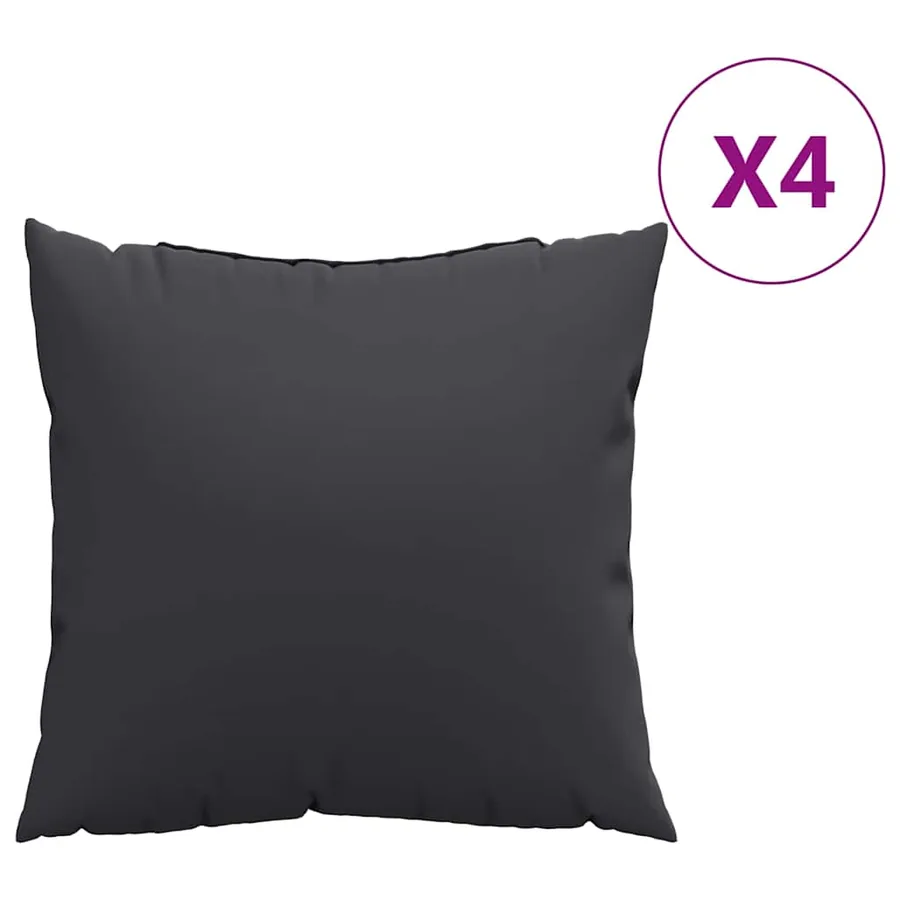 Coussins de canapé 4 pcs noir 60x60 cm tissu - 2