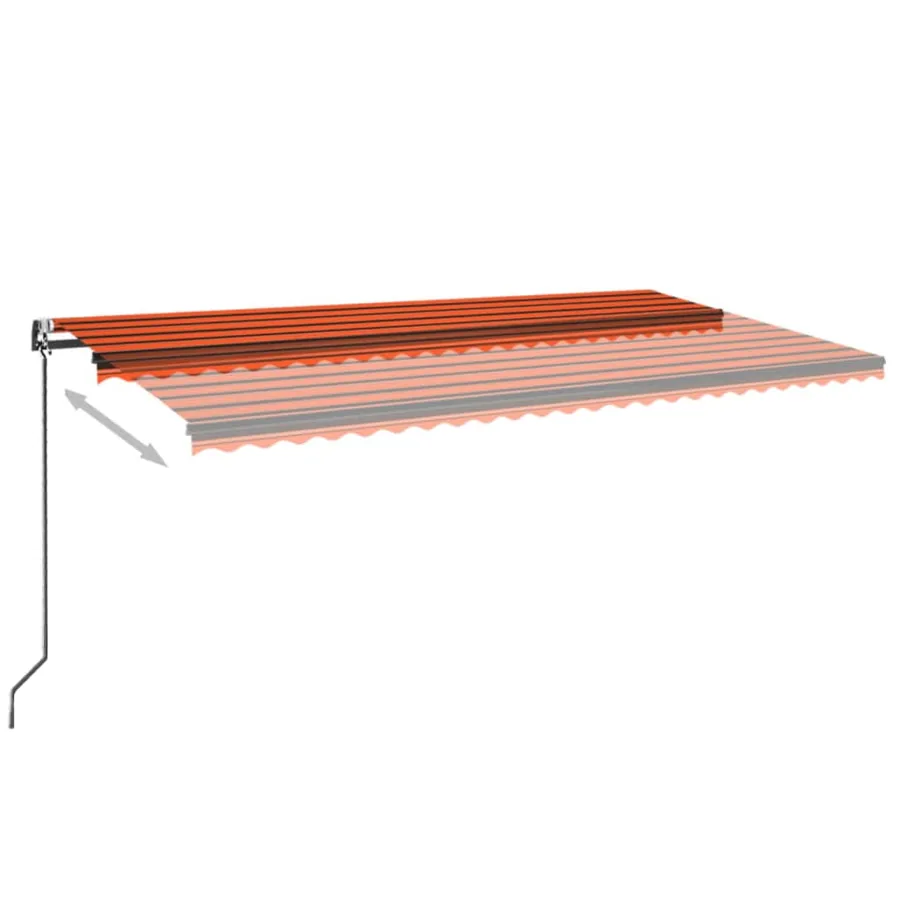 Auvent automatique capteur de vent LED 600x300 cm Orange marron - 3