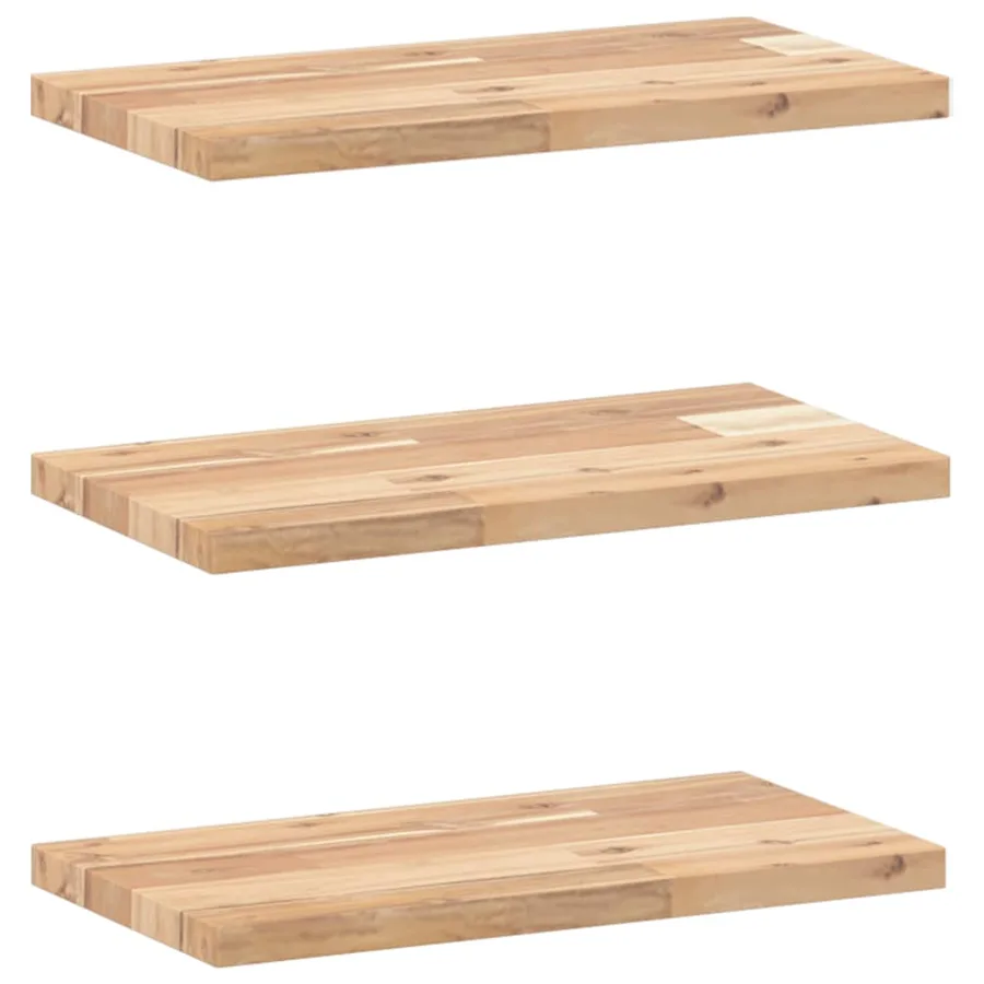 Étagères flottantes 3 pcs 60x20x2 cm acacia massif non traité - 2