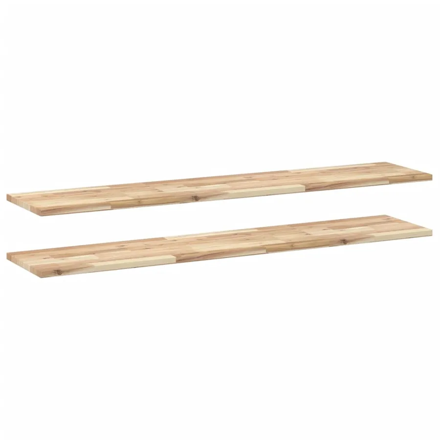 Étagères flottantes 2 pcs 160x30x2 cm acacia massif non traité - 2