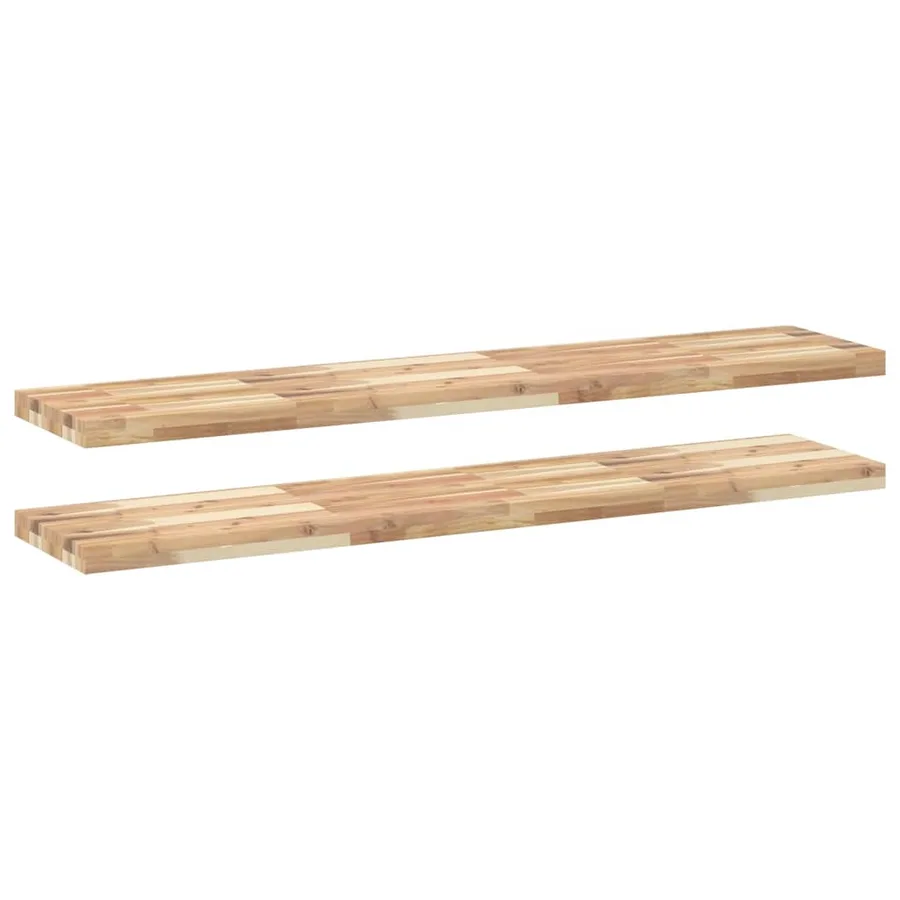 Étagères flottantes 2 pcs 140x30x4 cm acacia massif non traité - 2