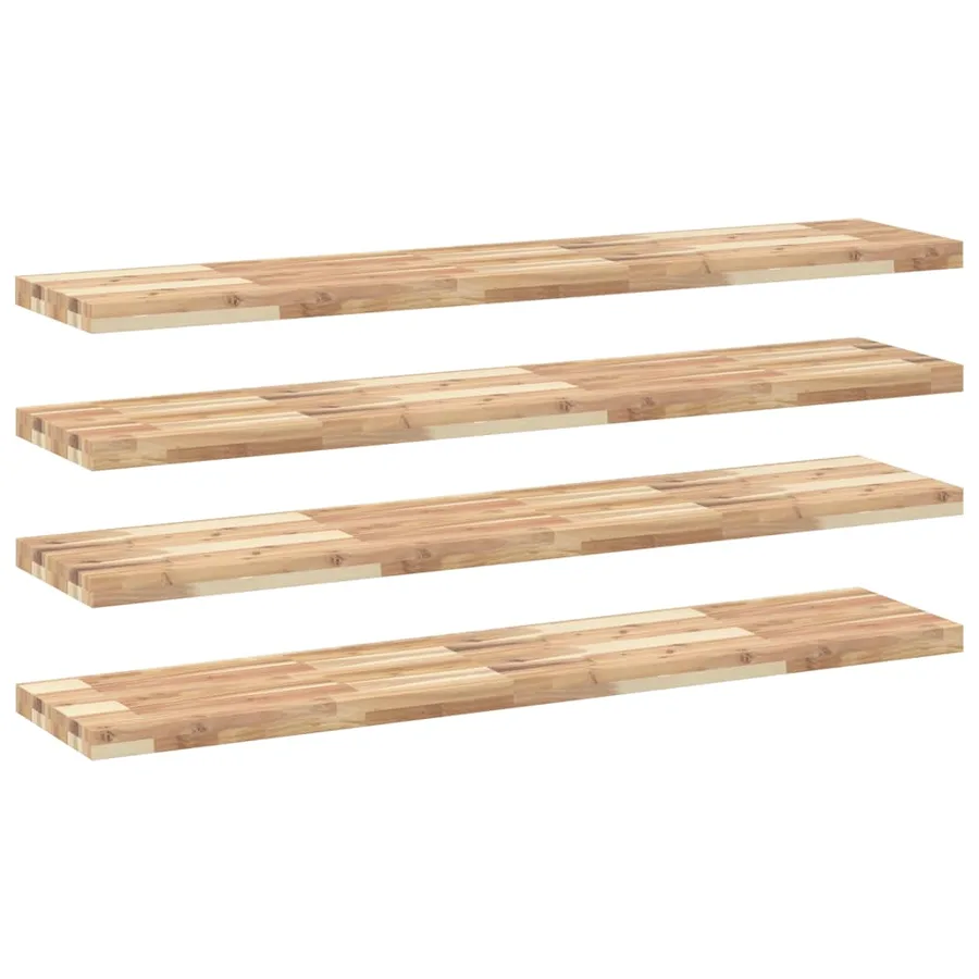 Étagères flottantes 4 pcs 160x30x4 cm acacia massif non traité - 2