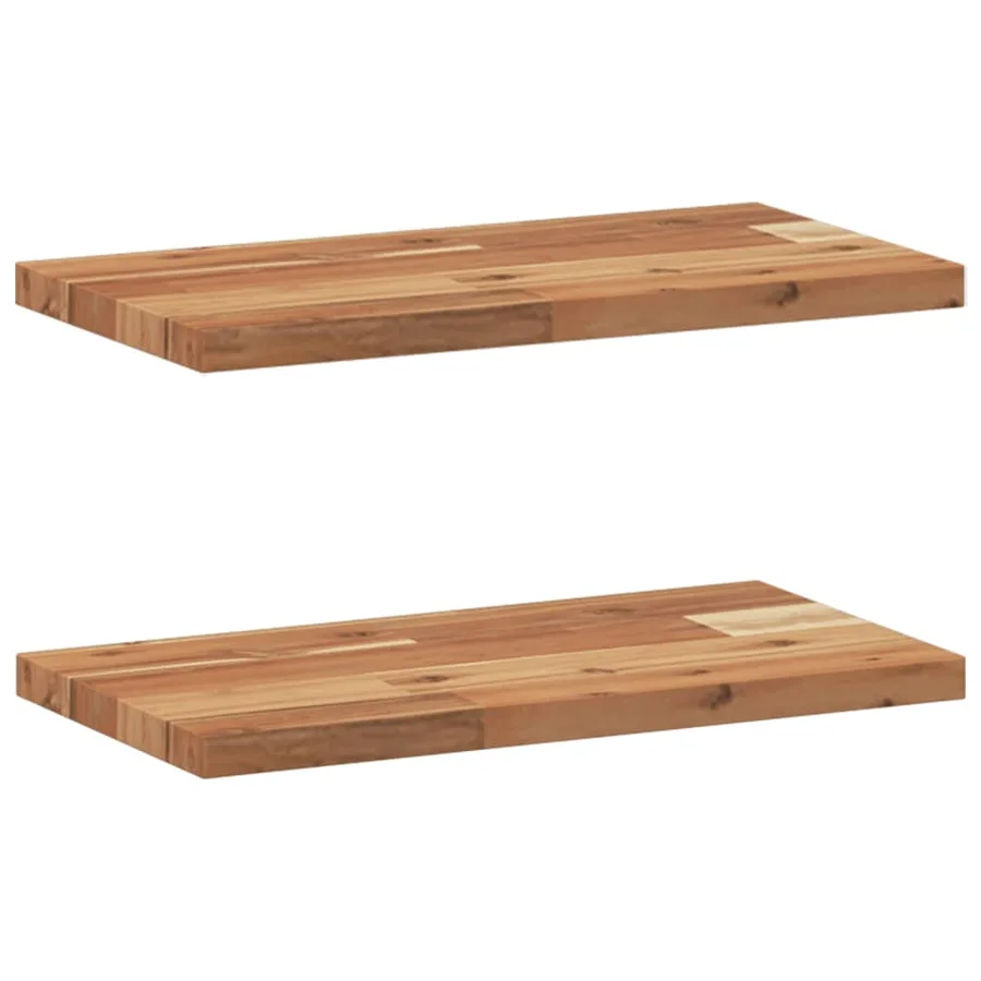 Étagères flottantes 2 pcs 60x20x2 cm acacia massif à l'huile - 2
