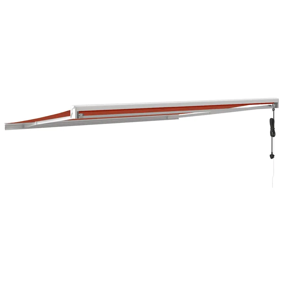 Auvent rétractable orange et marron 4,5x3 m tissu et aluminium - 4