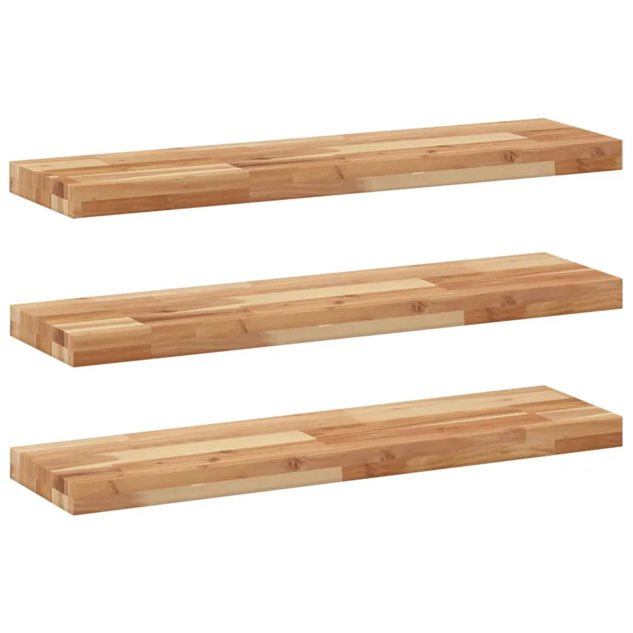 Étagères flottantes 3 pcs 100x20x4 cm acacia massif à l'huile - 2