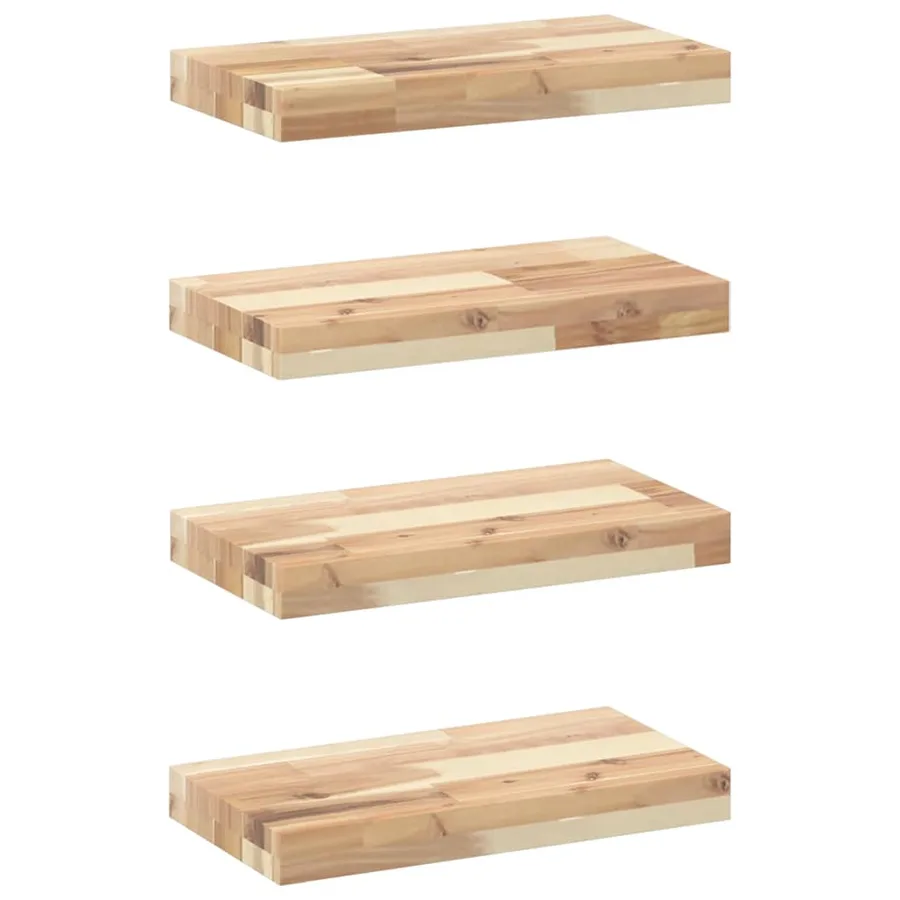 Étagères flottantes 4 pcs 40x20x4 cm acacia massif non traité - 2