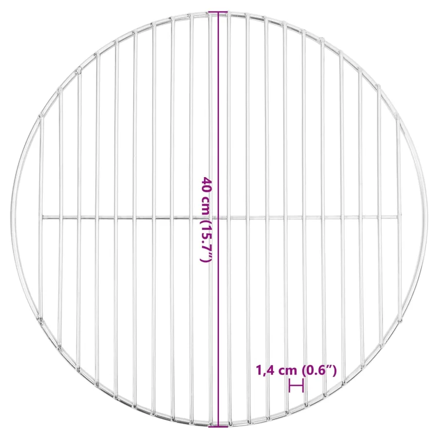 Grille de barbecue ronde Ø40 cm acier inoxydable 304 - 6