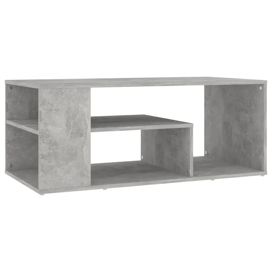 Table basse gris béton 100x50x40 cm bois d'ingénierie - 2