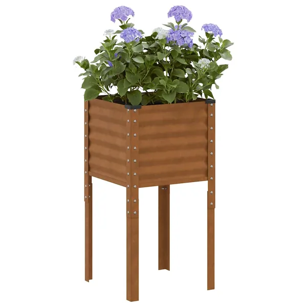 Jardinière de jardin 45 x 45 x 88 cm Acier patiné