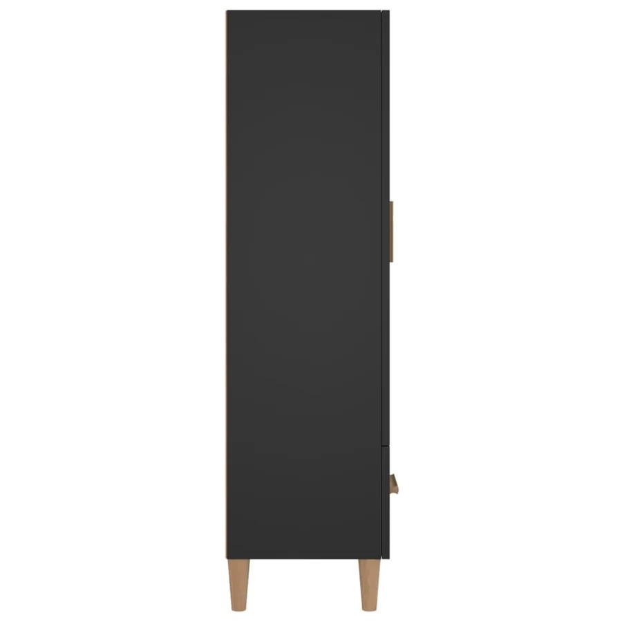 Buffet haut noir 70x31x115 cm bois d'ingénierie - 5