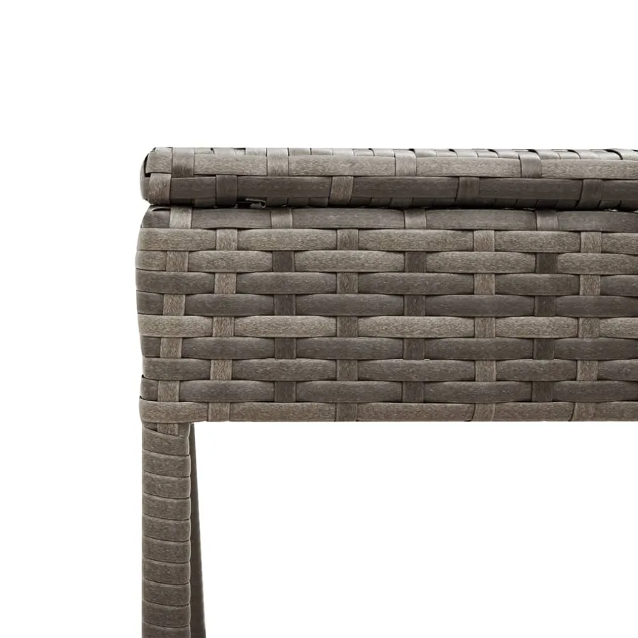 Ensemble de chaises longues avec coussins 3 pcs gris poly rotin - 12