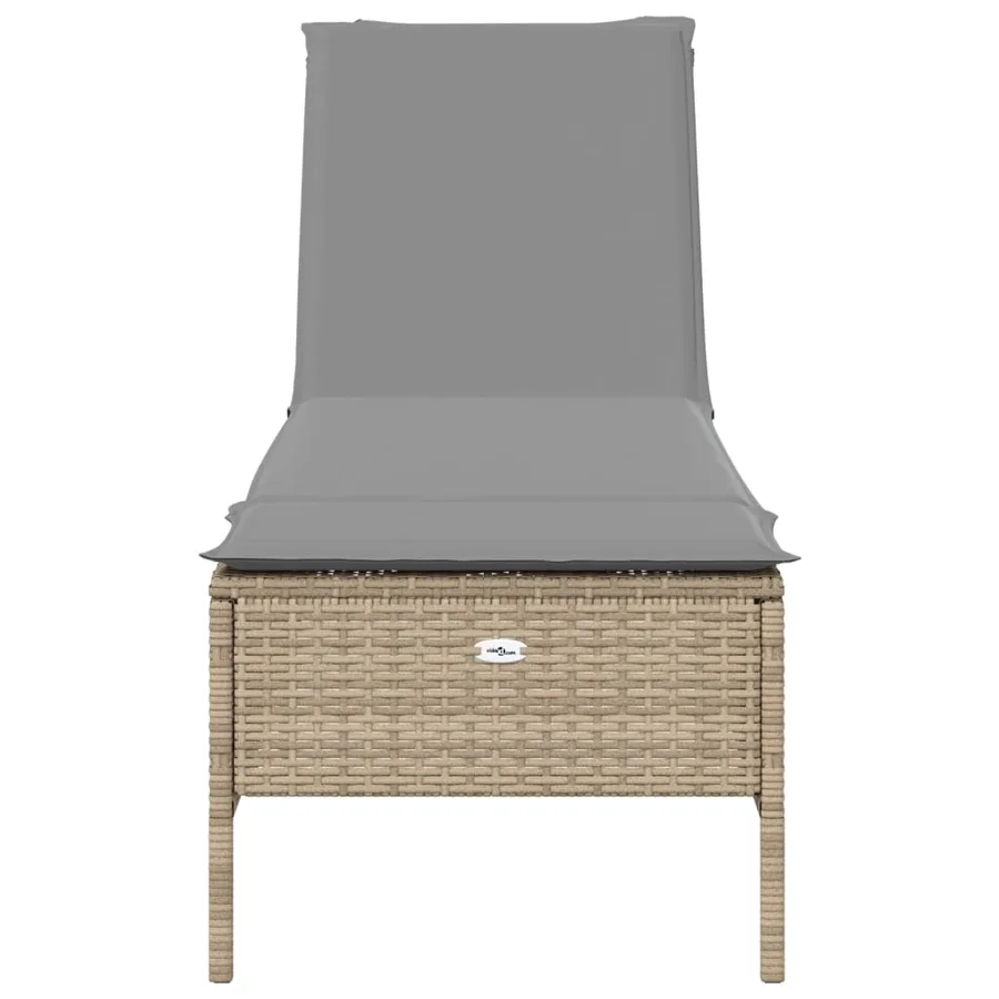 Ensemble de chaises longues avec coussins 3 pcs gris poly rotin - 23