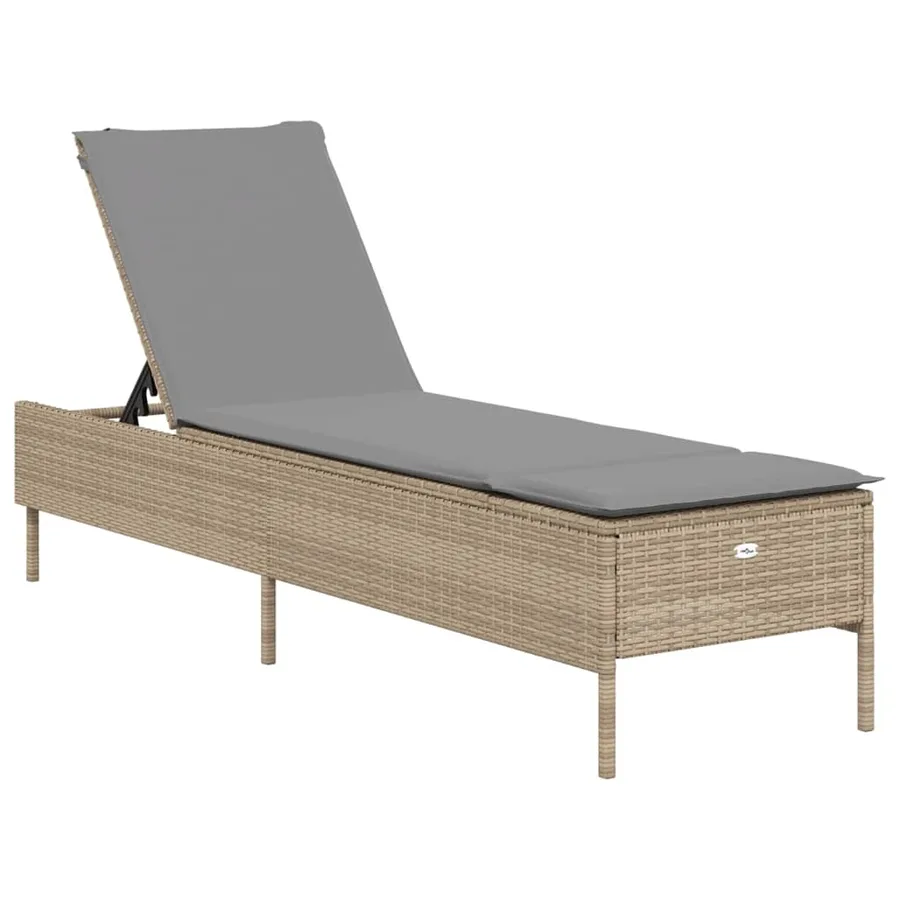 Ensemble de chaises longues avec coussins 3 pcs gris poly rotin - 24