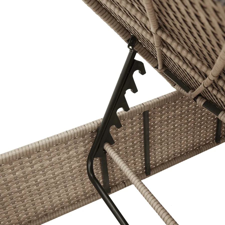 Ensemble de chaises longues avec coussins 3 pcs gris poly rotin - 26