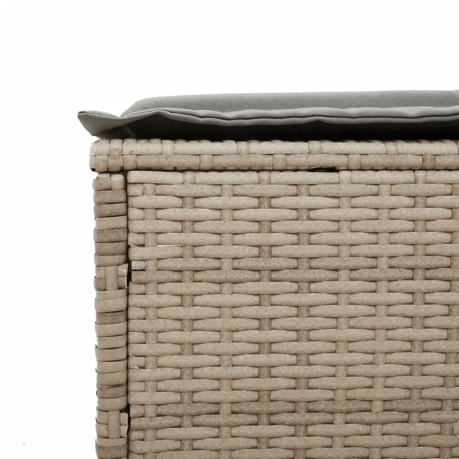 Ensemble de chaises longues avec coussins 3 pcs gris poly rotin - 27