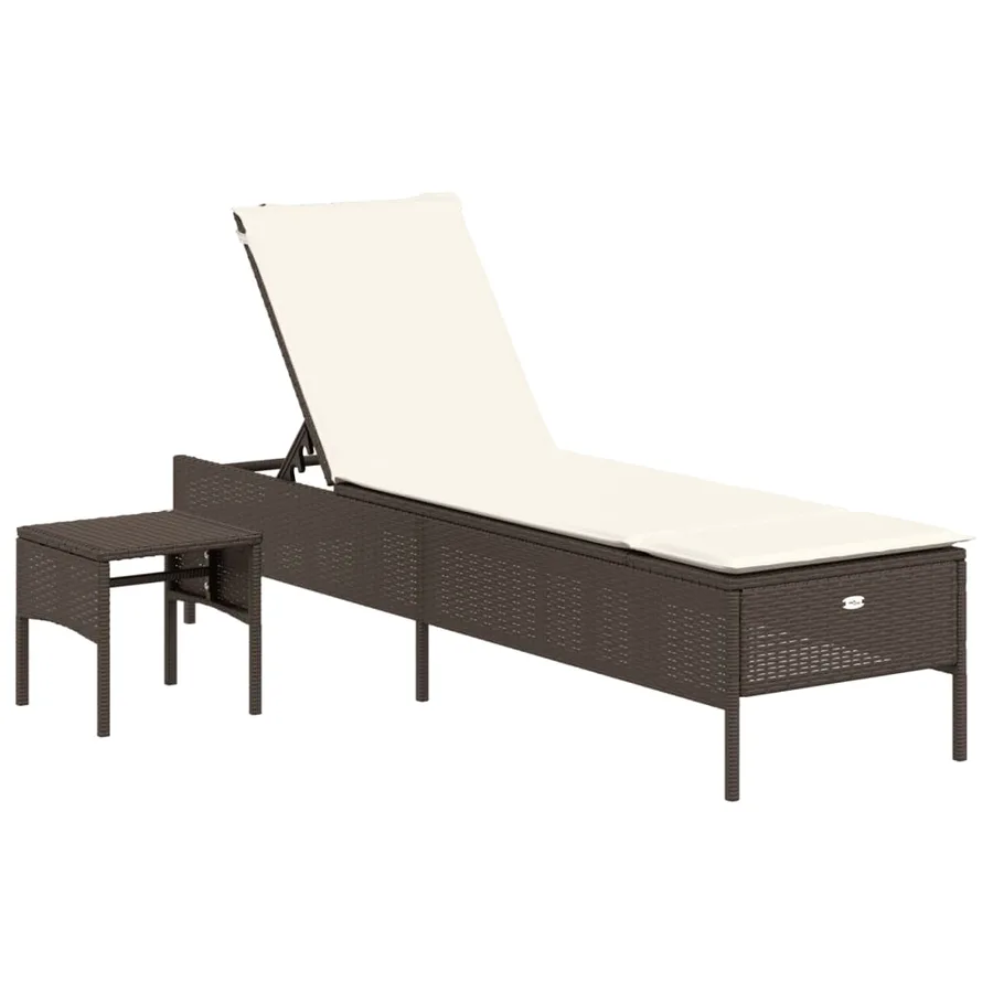 Ensemble de chaises longues avec coussins 3 pcs gris poly rotin - 37