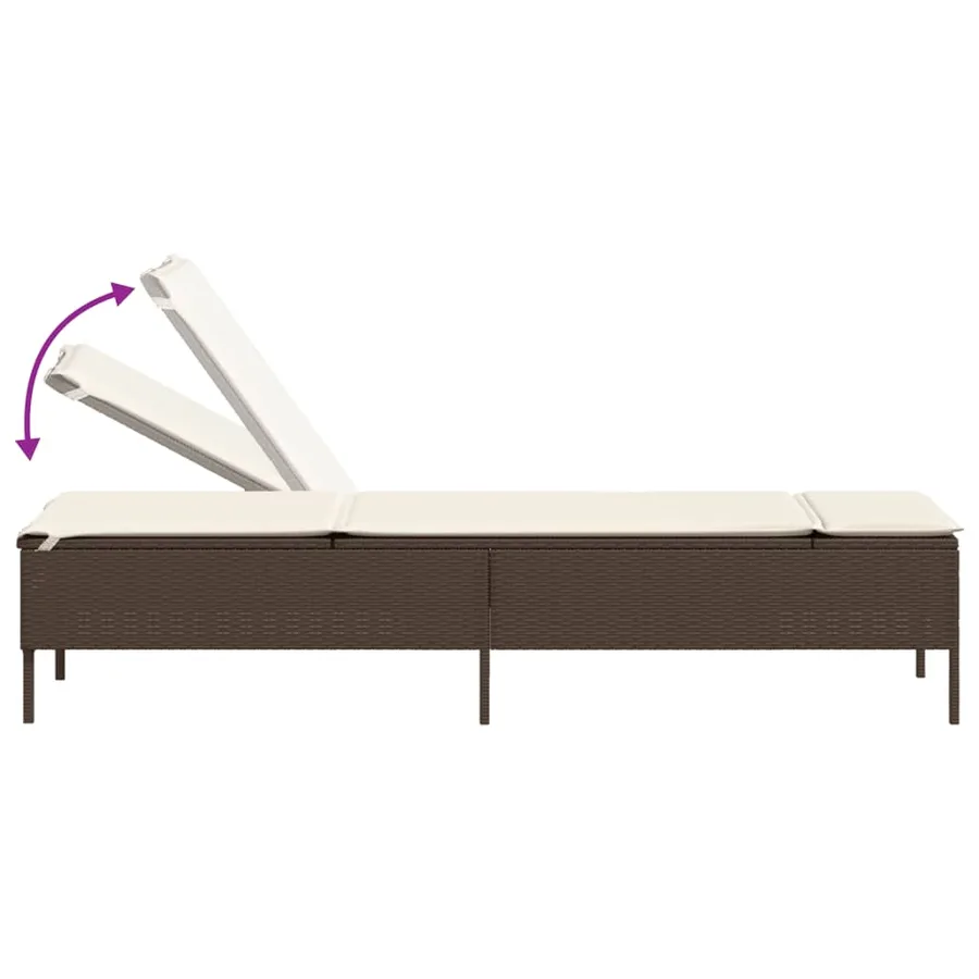 Ensemble de chaises longues avec coussins 3 pcs gris poly rotin - 39