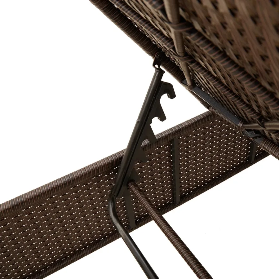 Ensemble de chaises longues avec coussins 3 pcs gris poly rotin - 40