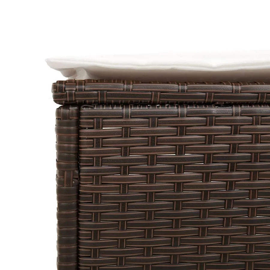 Ensemble de chaises longues avec coussins 3 pcs gris poly rotin - 41