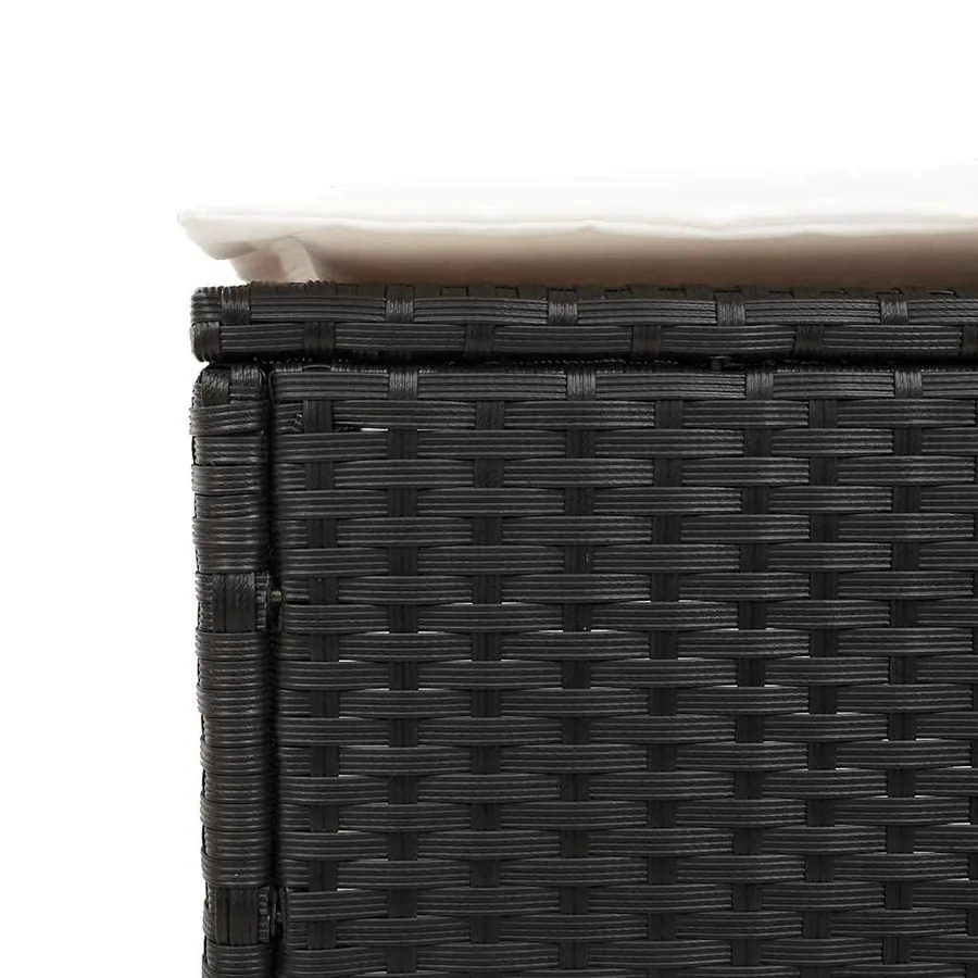 Ensemble de chaises longues avec coussins 3 pcs gris poly rotin - 55