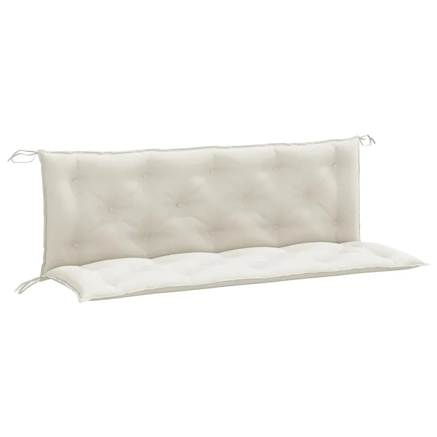 Coussins de banc de jardin lot de 2 crème mélangé tissu - 2