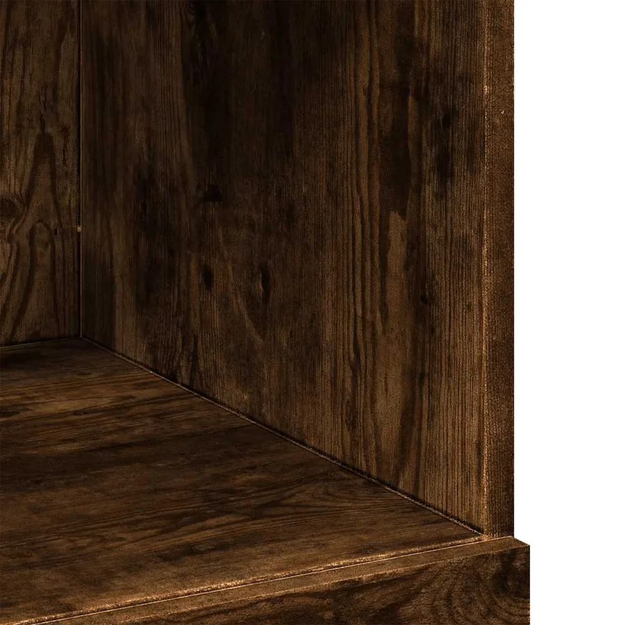 Buffet haut chêne fumé 80x42,5x124 cm bois d'ingénierie - 8
