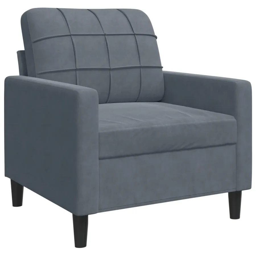 Fauteuil Gris foncé 60 cm Velours - 2