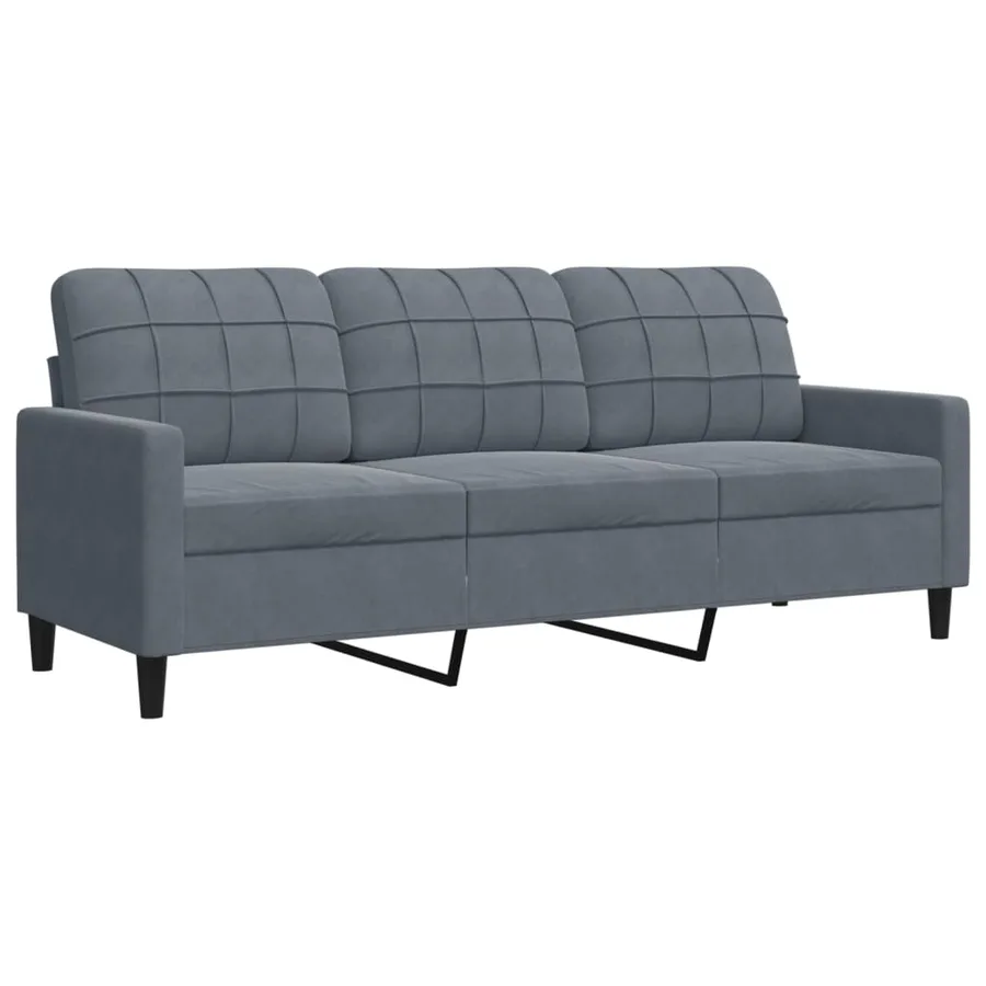 Ensemble de canapés 3 pcs avec coussins et traversins velours - 4