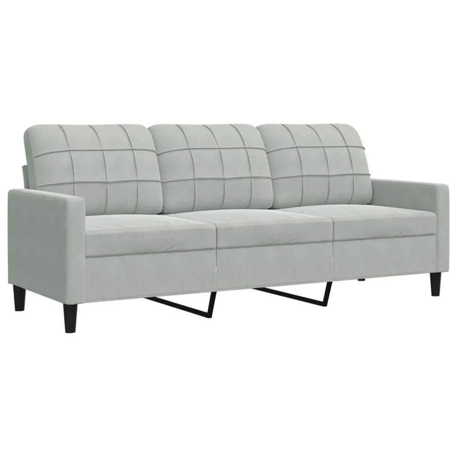 Ensemble de canapés 2 pcs avec coussins Gris clair Velours - 5