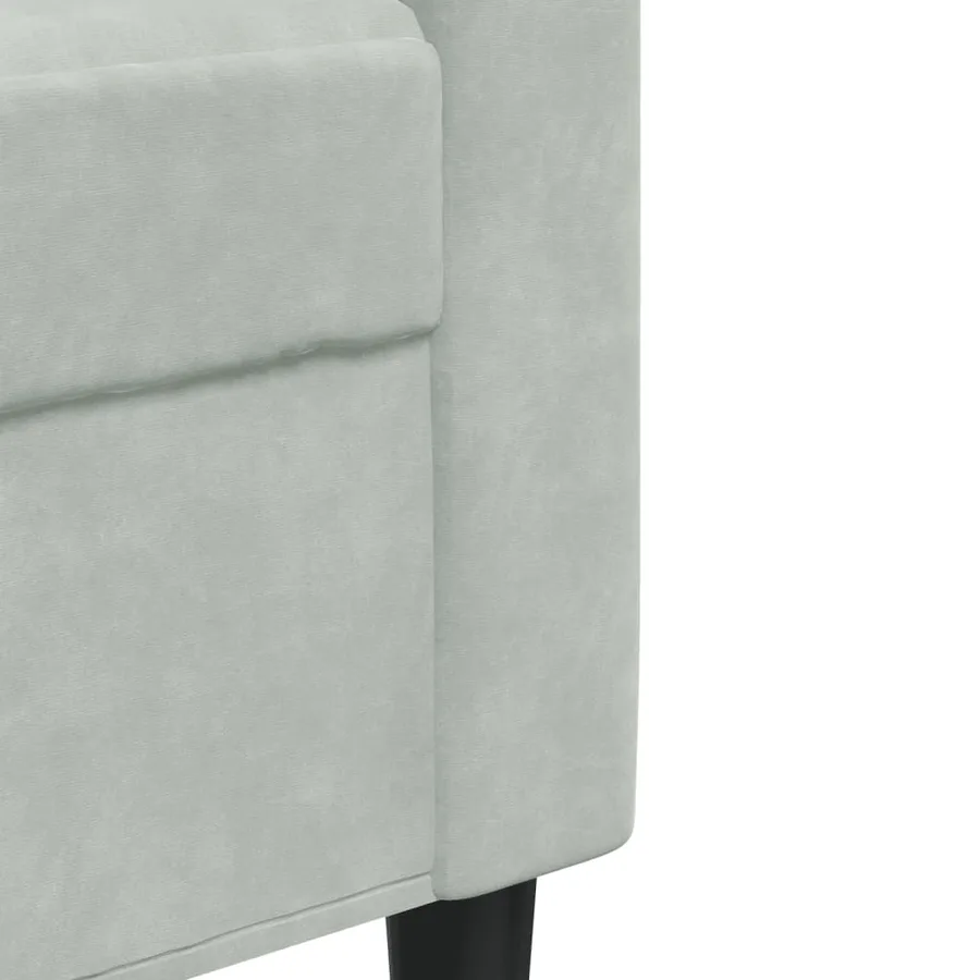 Ensemble de canapés 2 pcs avec coussins Gris clair Velours - 6