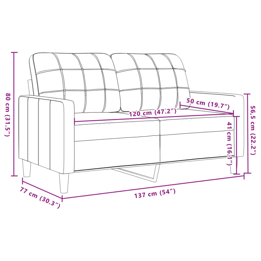 Ensemble de canapés 2 pcs avec coussins Gris clair Velours - 7