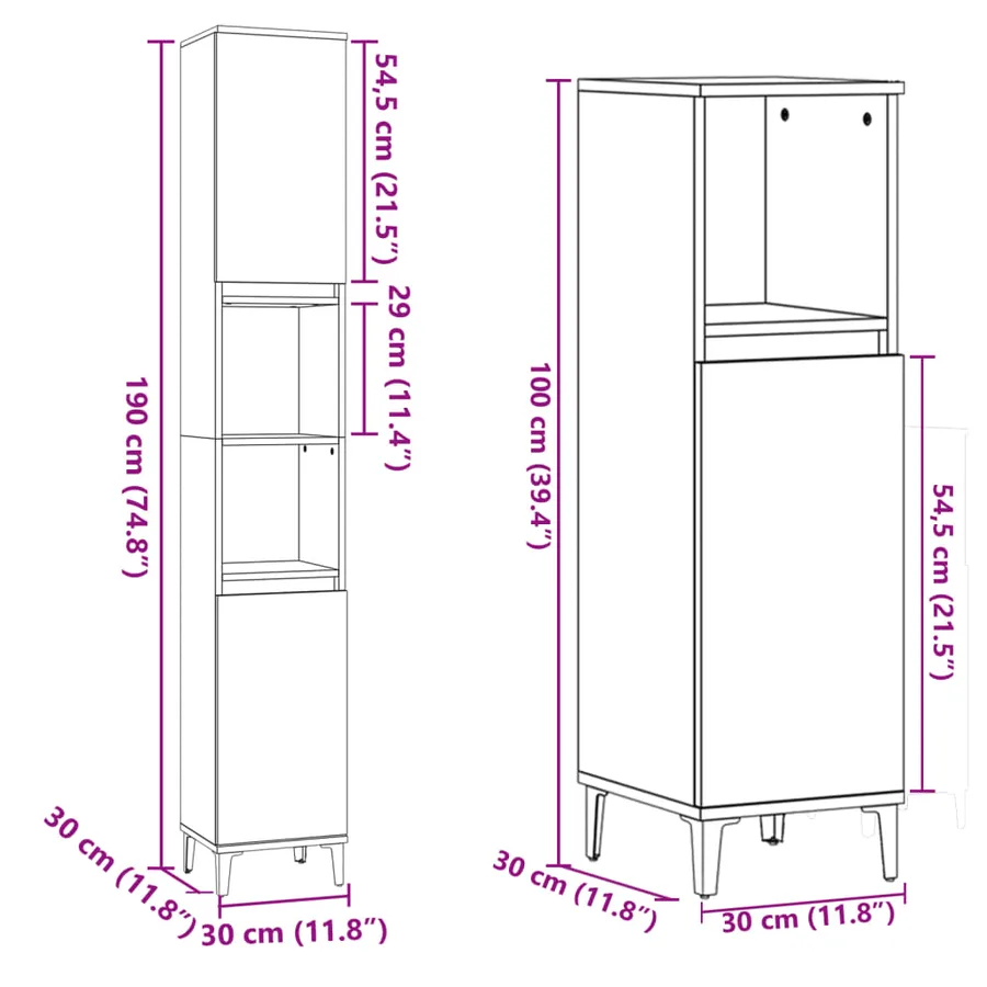 Ensemble de meubles de salle de bain 3 pcs chêne sonoma - 10
