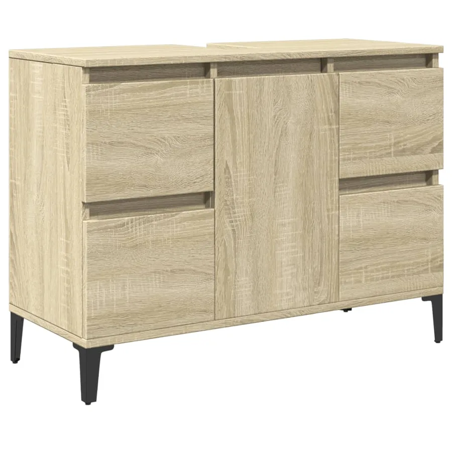 Ensemble de meubles de salle de bain 3 pcs chêne sonoma - 4